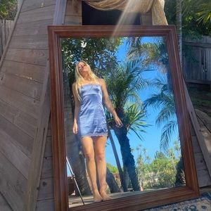 Urban outfitters satin blue dress lace trim Sz xs